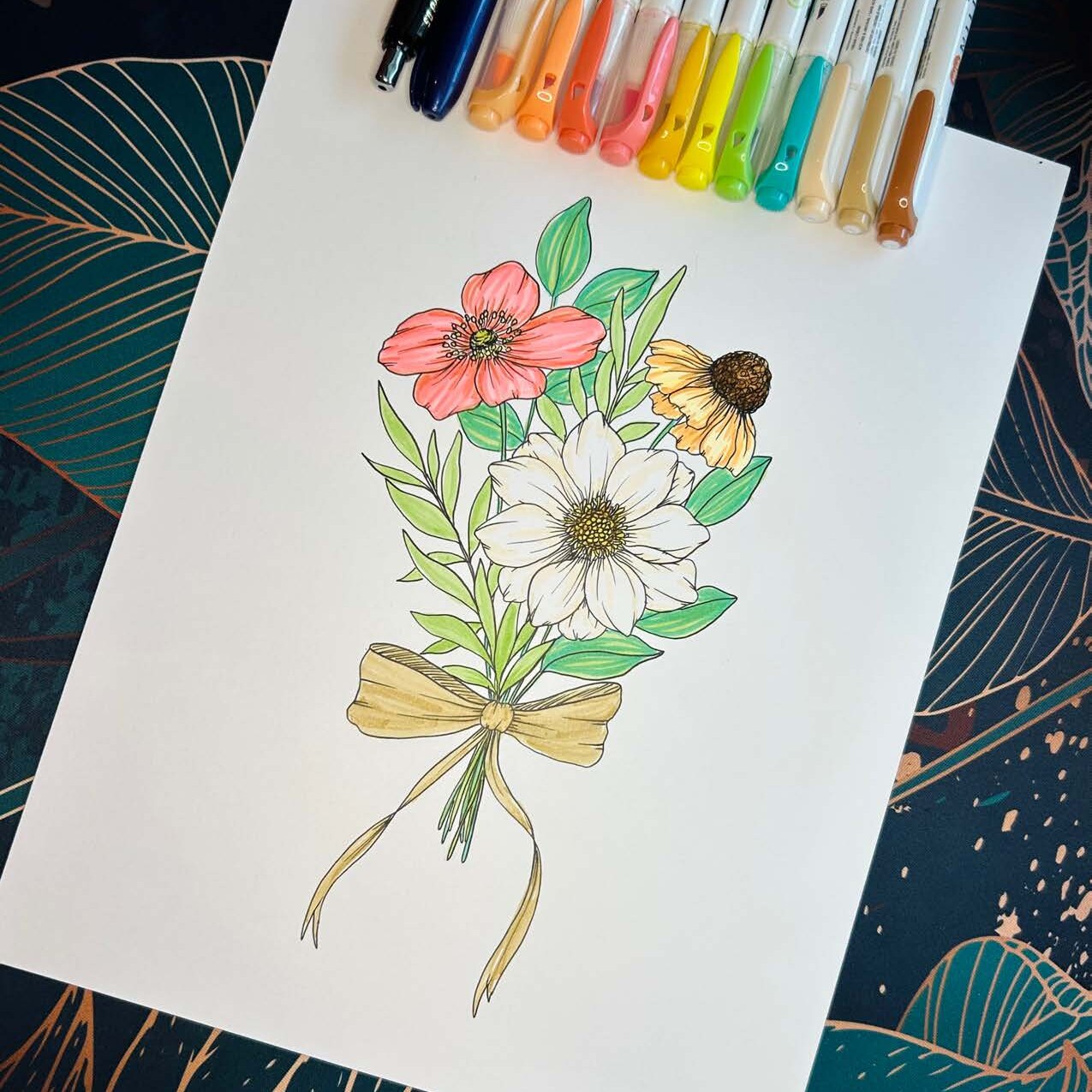 Drawing Flower Bouquets with Zebra Mildliner™ and @karenb.creations